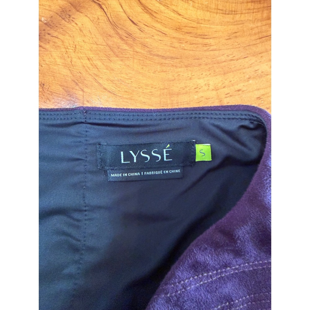 Lyssé Plum Faux Leather Leggings Small Vegan Leather Moto Leggings Goth Y2K Rock - Picture 4 of 6